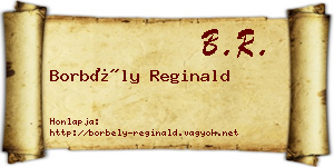 Borbély Reginald névjegykártya